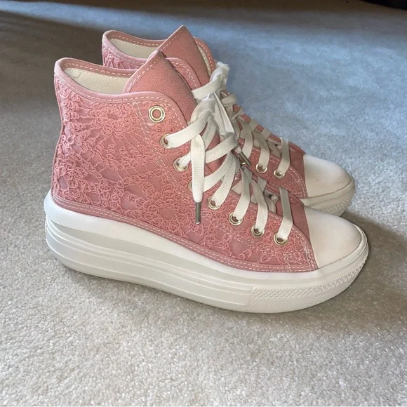Converse Pink and White high top move - Picture 4 of 9